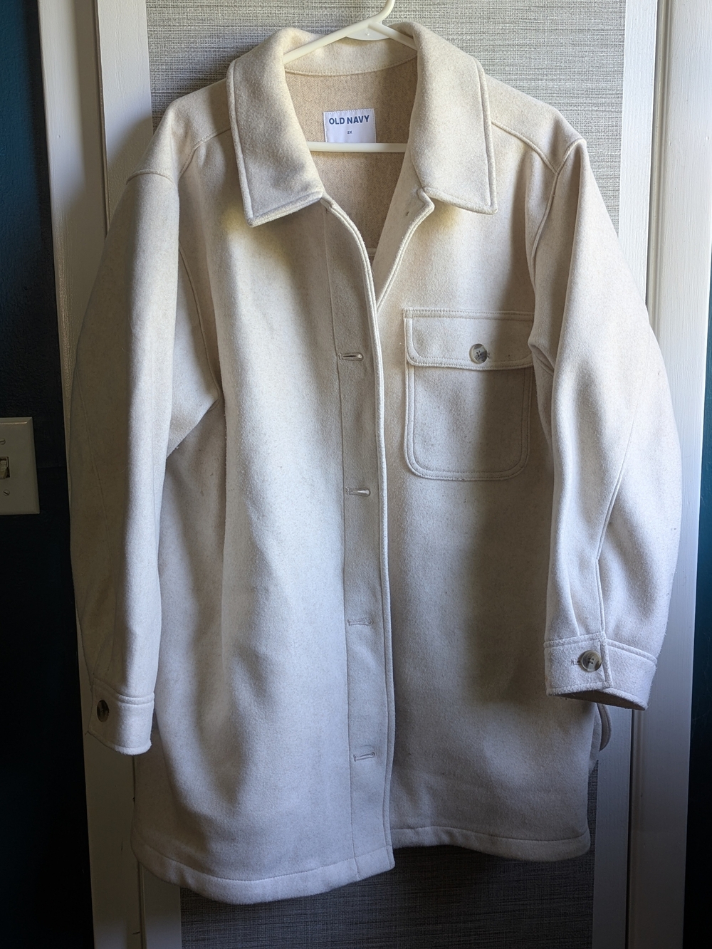 Old Navy Cream Jacket with Chest Flap Pocket